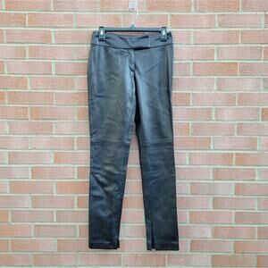 Intermix Vintage Mid Rise Genuine Leather Pants size 8
